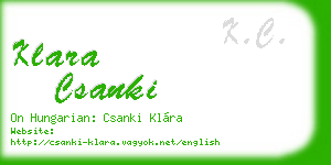 klara csanki business card